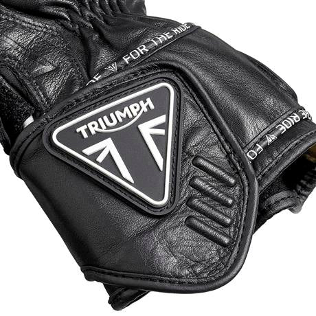 Triumph Triple Perforated Leather Gloves in Black