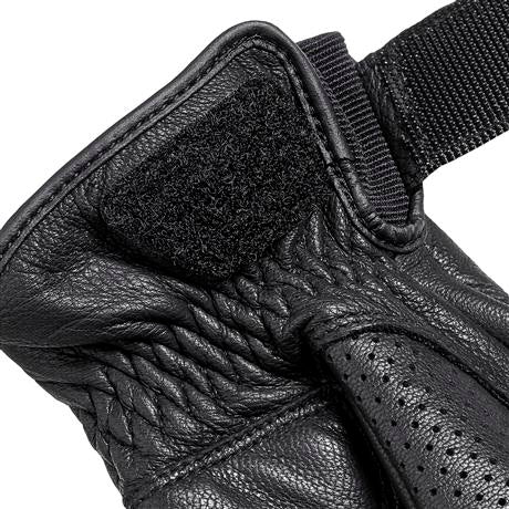 Triumph Banner Black Leather Motorcycle Gloves