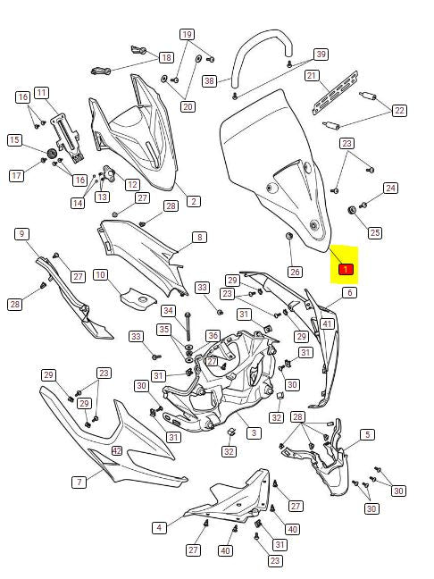 Genuine Triumph Screen, Moulding – T2312124