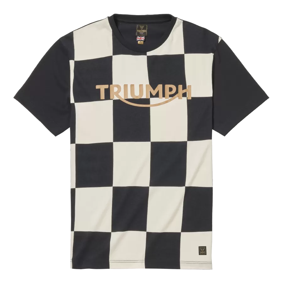 Triumph Cullen Checkerboard T-Shirt  - Black/Bone OR Red/Bone