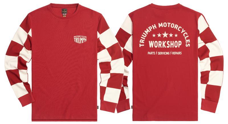 Triumph Harker Checkerboard Long Sleeve Waffle Tee - Black or Red