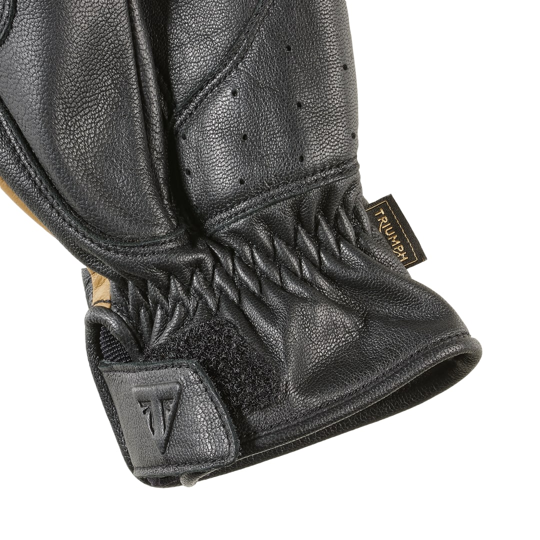 Triumph Checkerboard Leather Glove in Black/White or Red/Black/Bone