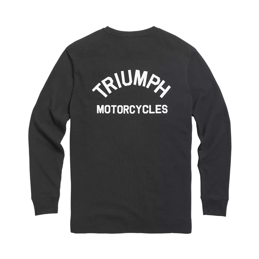 Triumph Dean Long Sleeve Waffle Shirt - Jet Black, Khaki or Grey