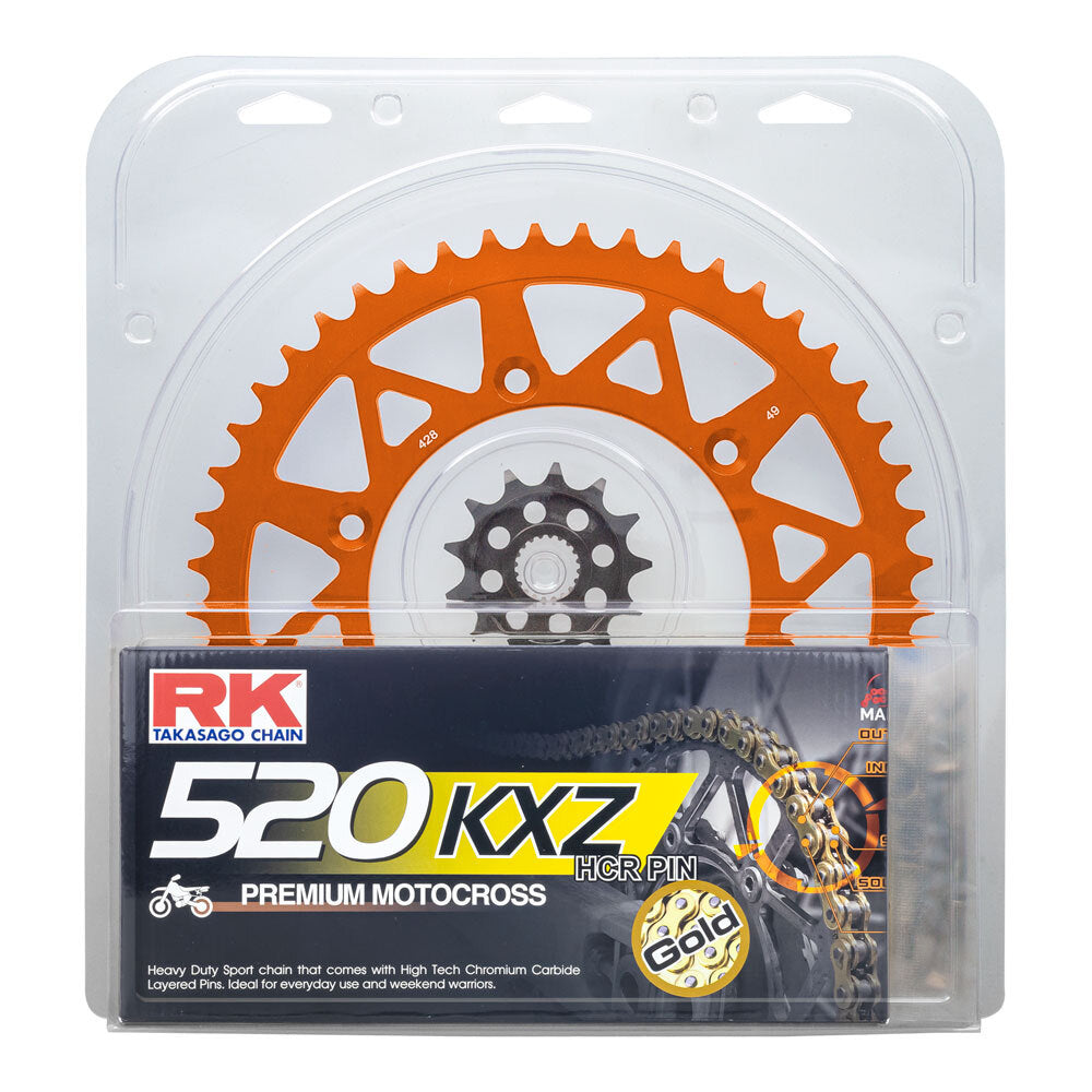 LITE PACK - RK CHAIN & SPROCKET KIT ORANGE 13/48 KTM 06-23