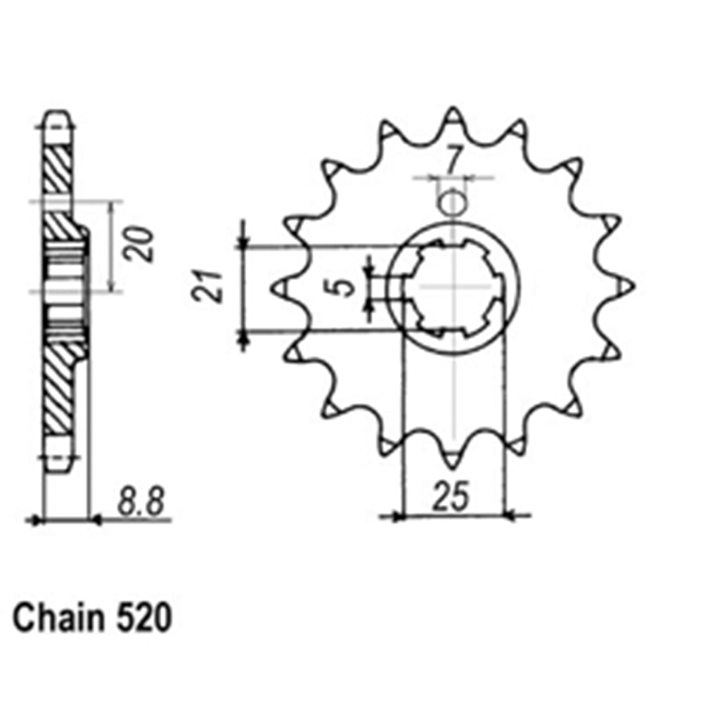 FRONT SPROCKET - STEEL  13T 520P - 31-006-13