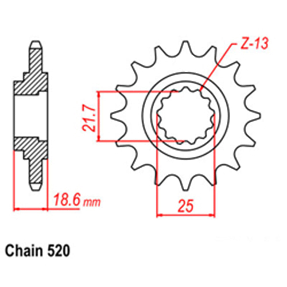 FRONT SPROCKET - STEEL  15T 520P - 31-007-15