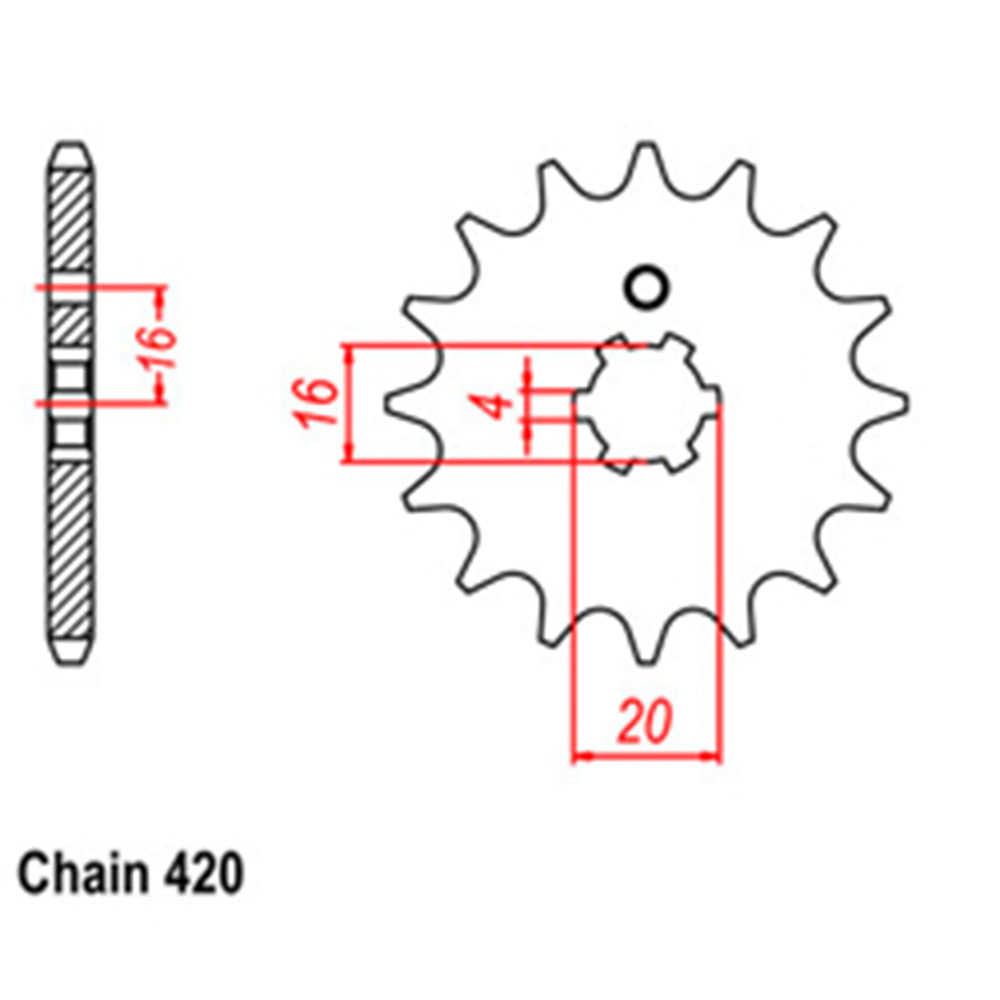 FRONT SPROCKET - STEEL  12T 420P - 31-023-12