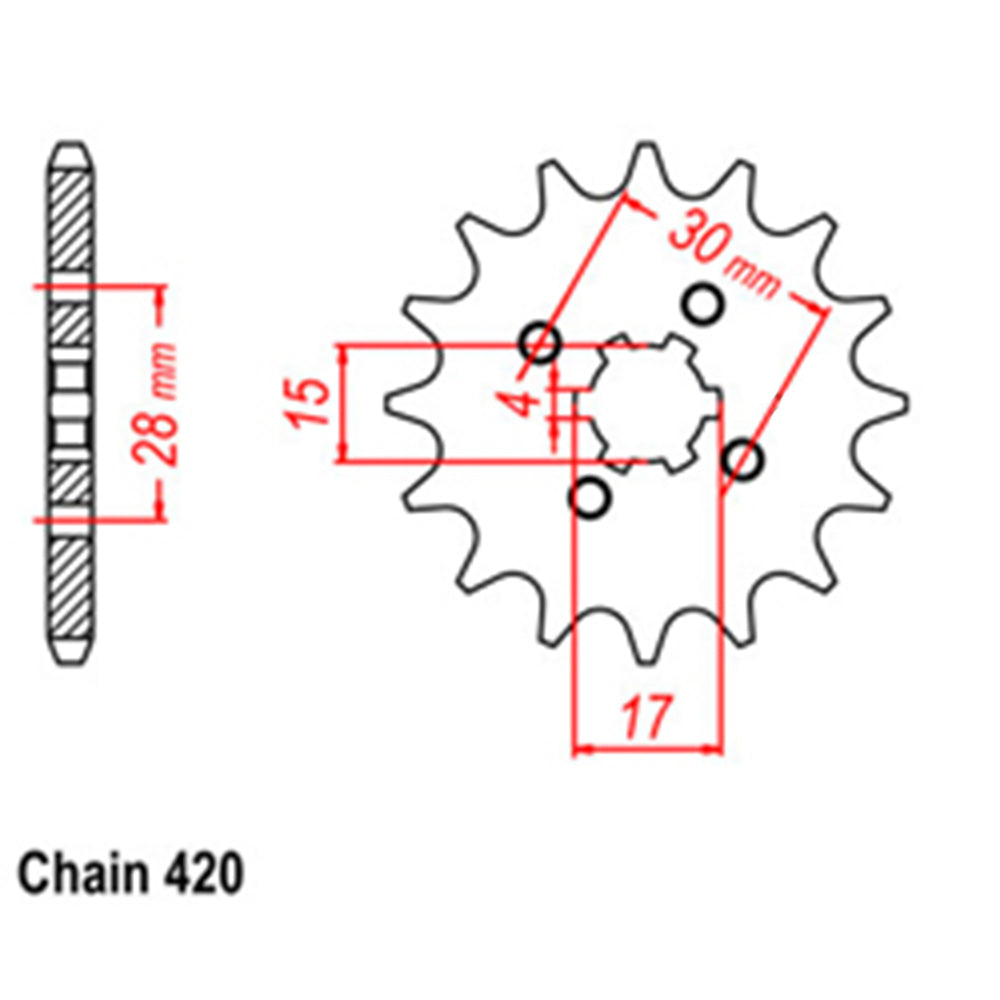 FRONT SPROCKET - STEEL  12T 420P D/D