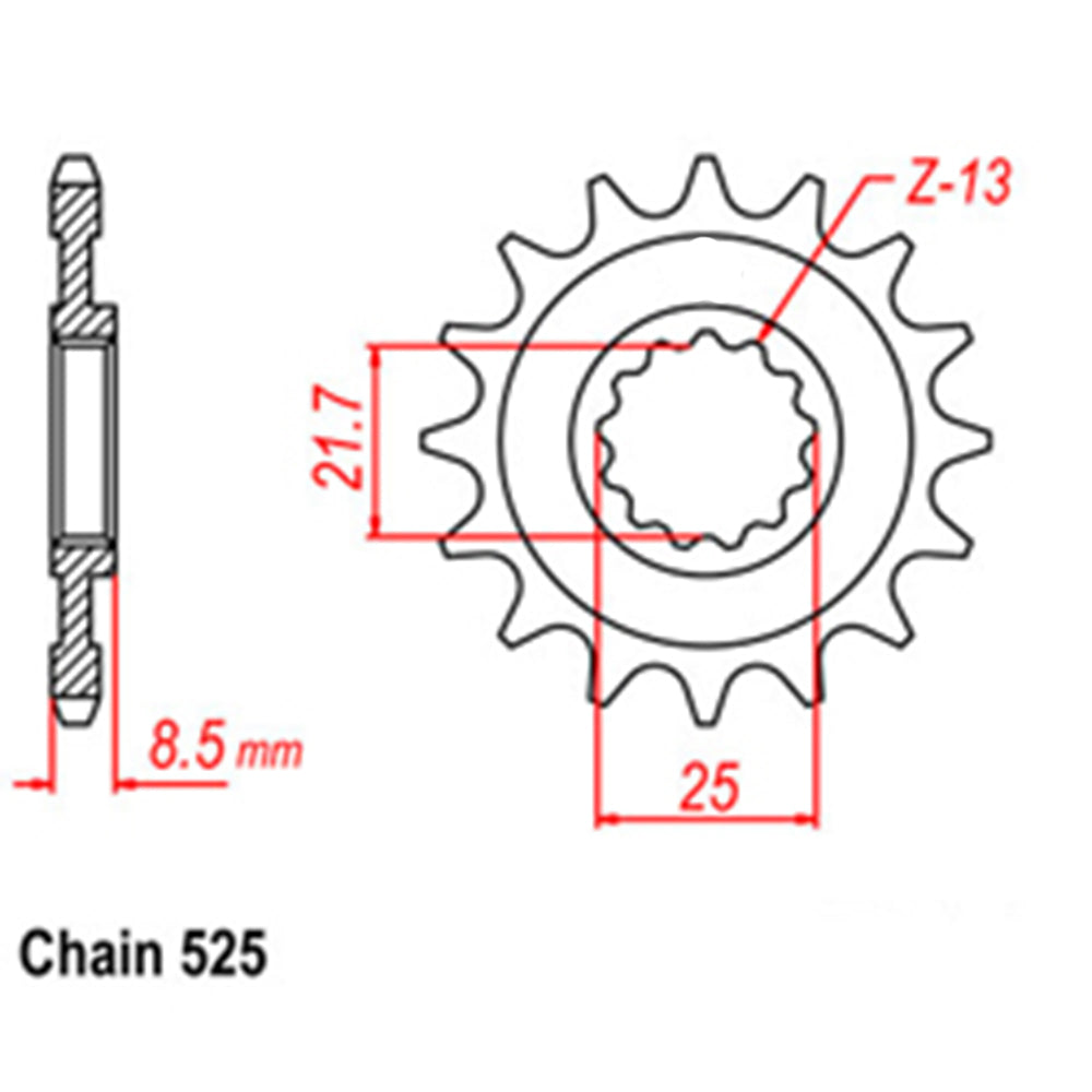 FRONT SPROCKET - STEEL  15T 525P - 31-132-15