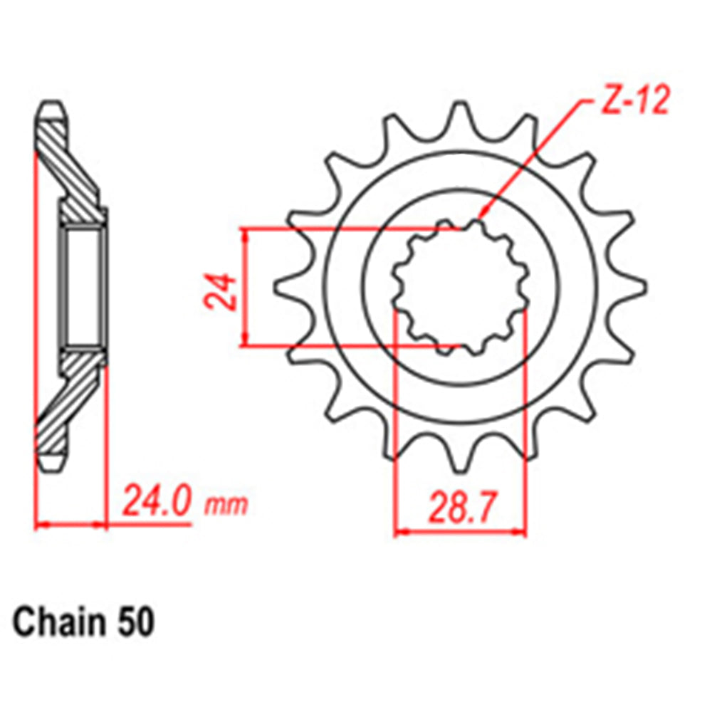 FRONT SPROCKET - STEEL  17T 530P - 31-162-17