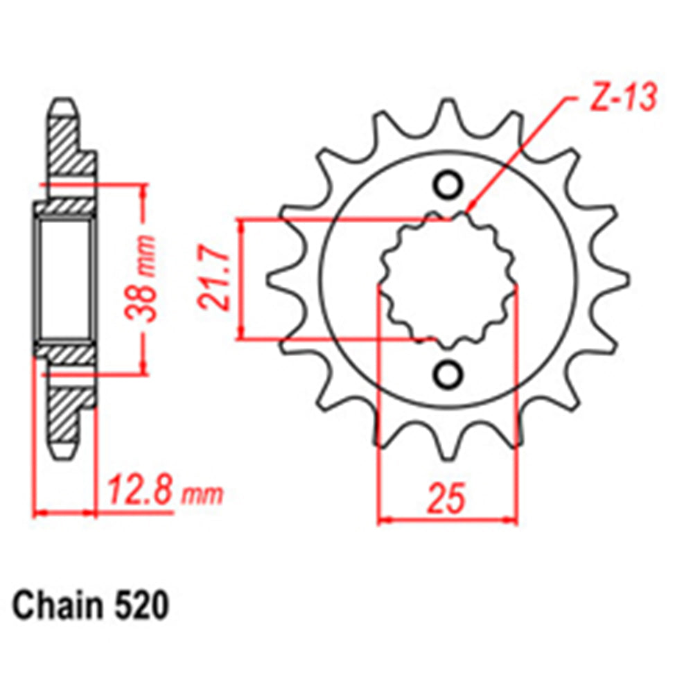 FRONT SPROCKET - STEEL  14T 520P - 31-163-14