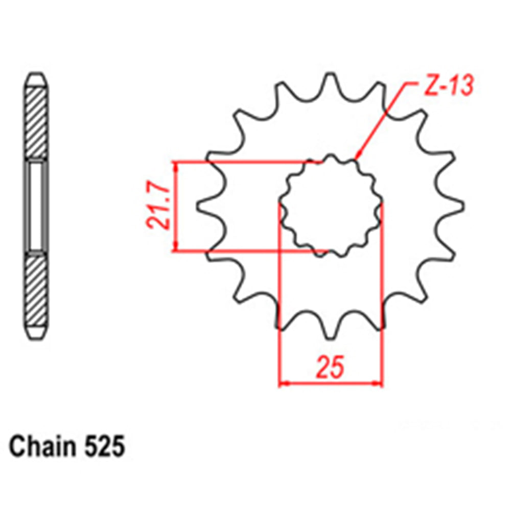 FRONT SPROCKET - STEEL  14T 525P - 31-185-14