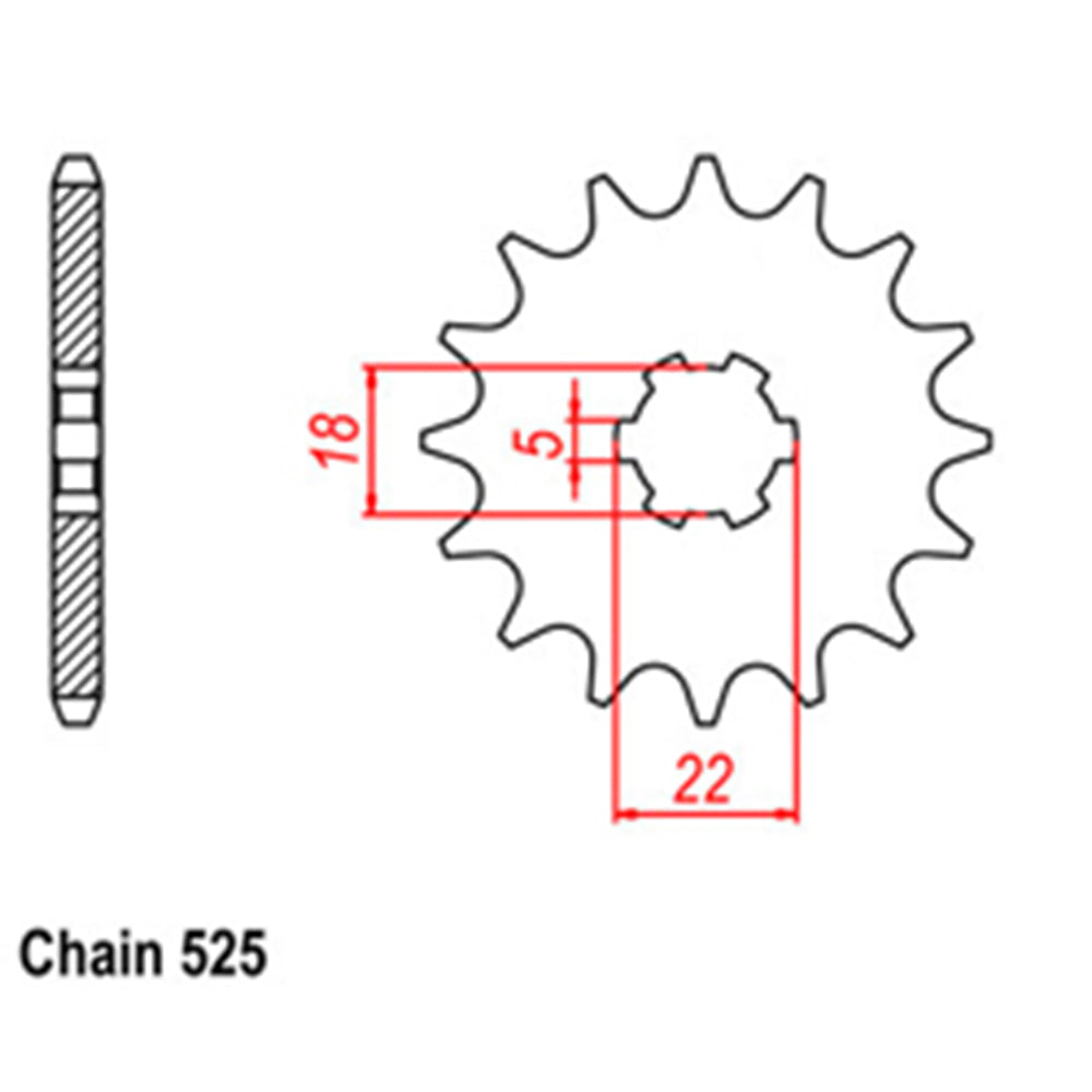 FRONT SPROCKET - STEEL  15T 525P - 31-187-15