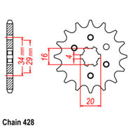 FRONT SPROCKET - STEEL  12T 428P (NOT D/D)