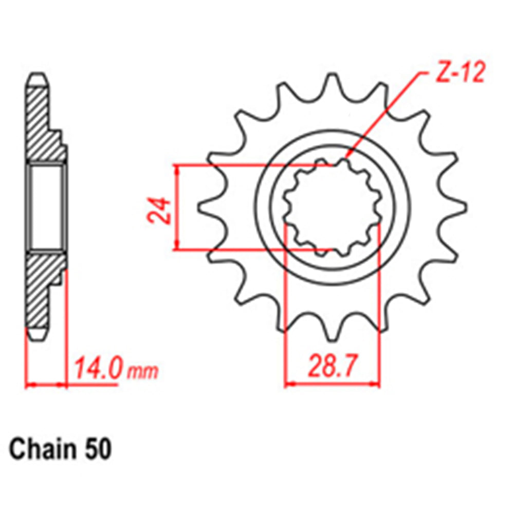 FRONT SPROCKET - STEEL  17T 530P - 31-239-17