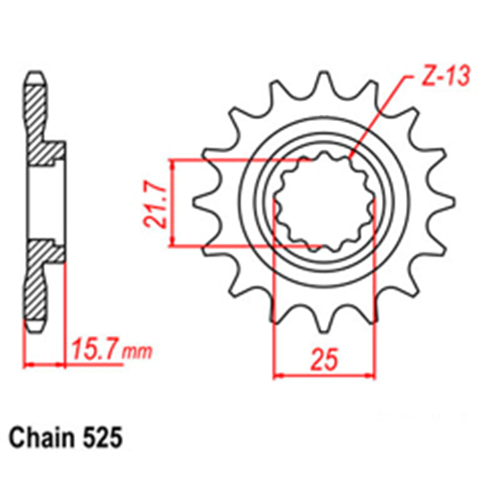 FRONT SPROCKET - STEEL  15T 525P - 31-288-15