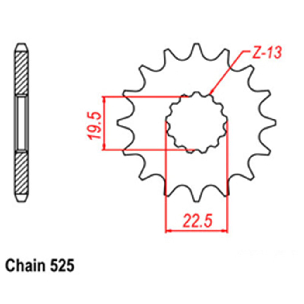 FRONT SPROCKET - STEEL  15T 525P - 31-307-15