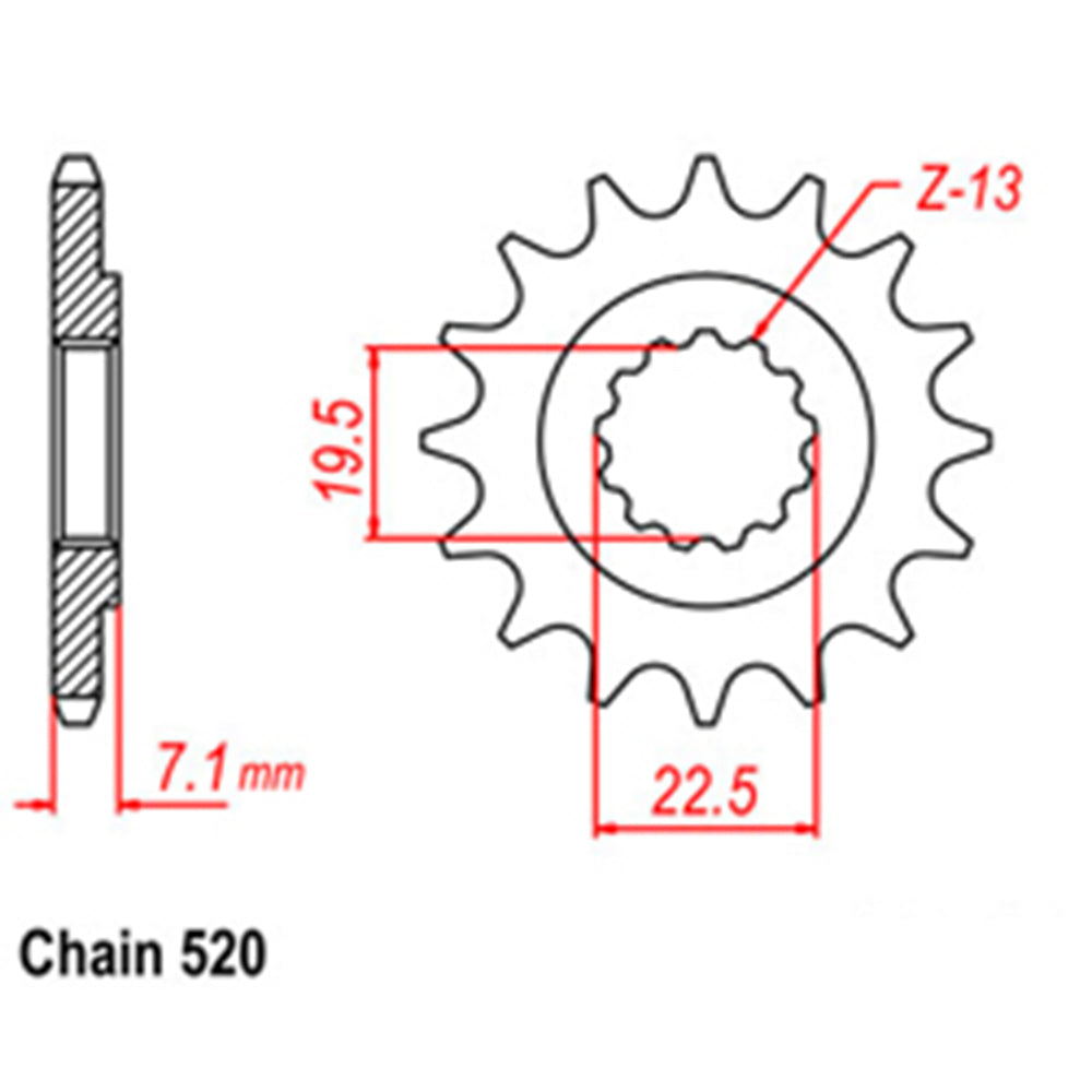 FRONT SPROCKET - STEEL  14T 520P - 31-374-14