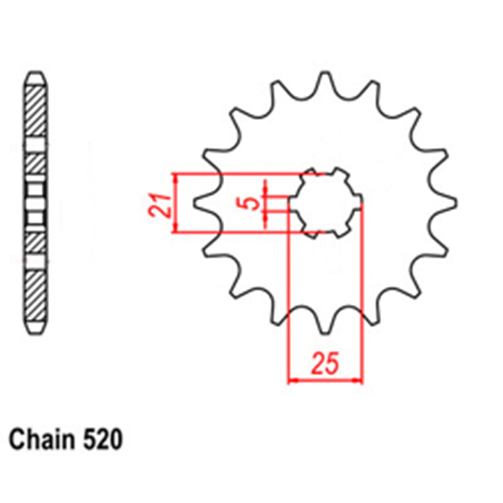 FRONT SPROCKET - STEEL  11T 520P (NOT DRILLED)