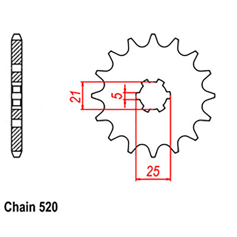 FRONT SPROCKET - STEEL  12T 520P (NOT DRILLED)