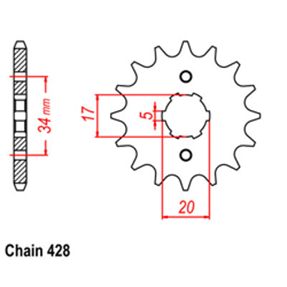 FRONT SPROCKET - STEEL  17T 428P - 31-CH1-17