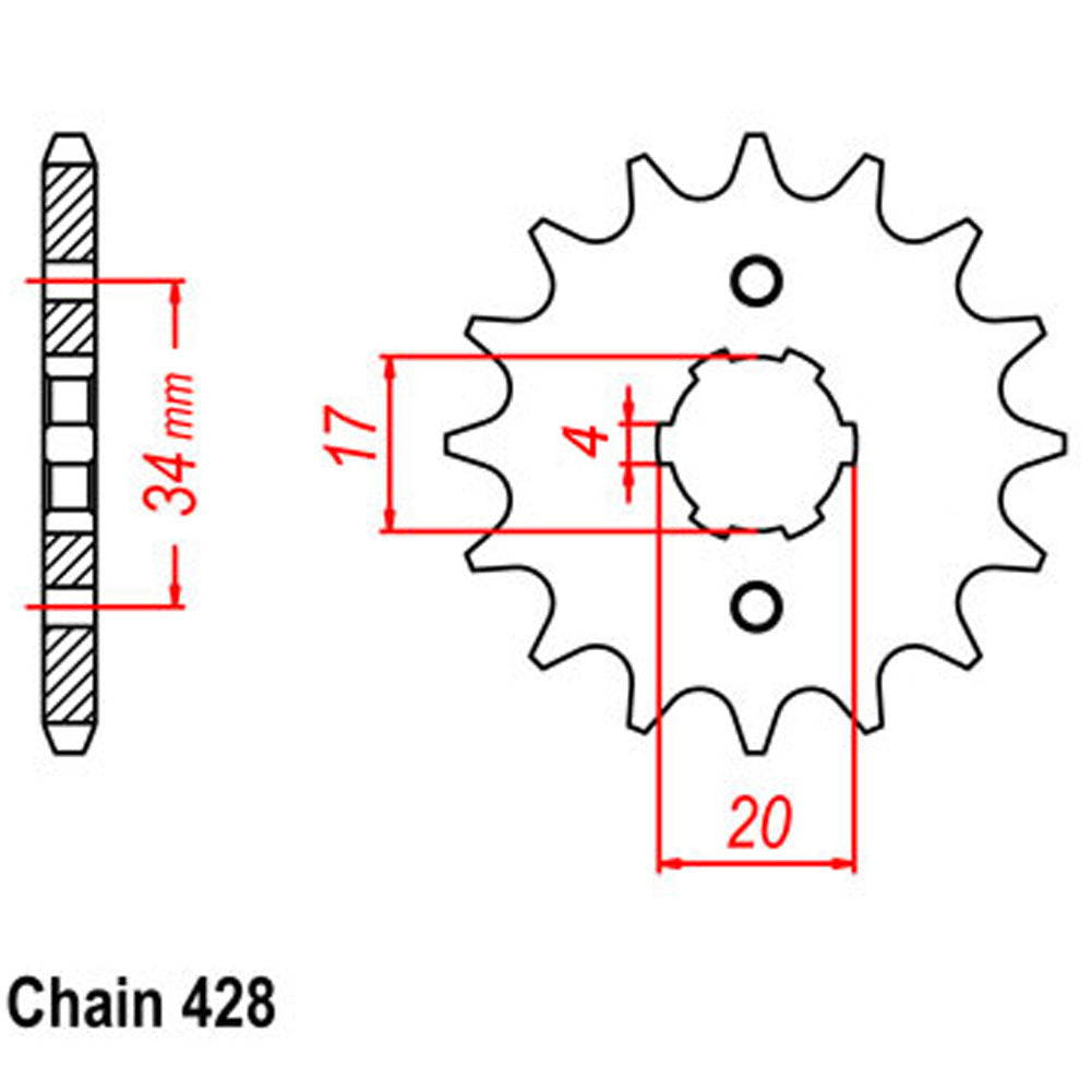 FRONT SPROCKET - STEEL  17T 428P - 31-CH2-17