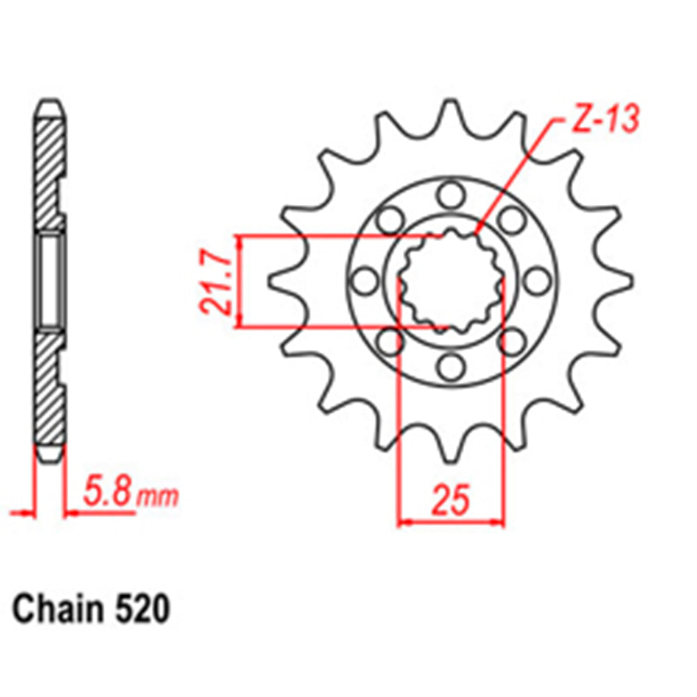 FRONT SPROCKET - STEEL  12T 520P - 31-K17-12