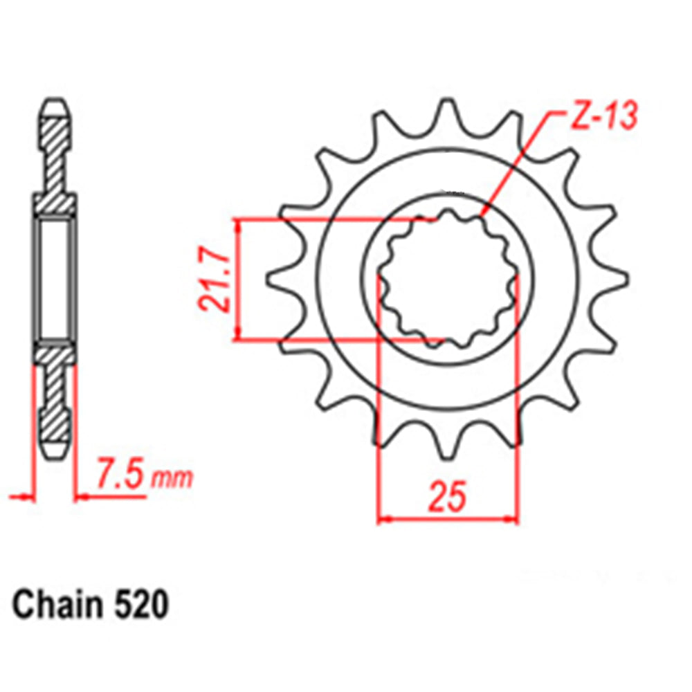 FRONT SPROCKET - STEEL  14T 520P - 31-K42-14