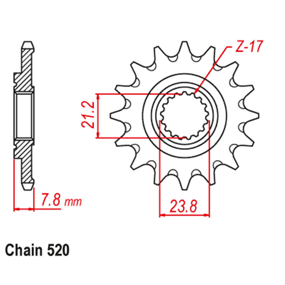 FRONT SPROCKET - STEEL 13T #520 - 31-K95-13