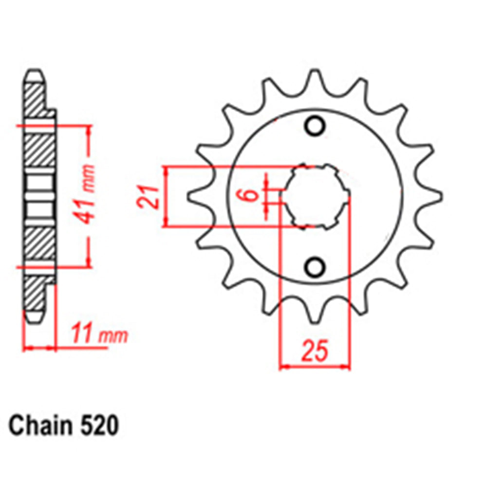 FRONT SPROCKET - STEEL  14T 520P - 31-KE8-14