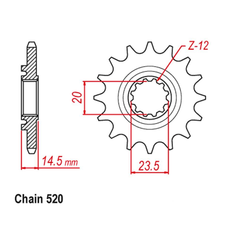 FRONT SPROCKET - STEEL W/- RUBBER - 13T 520P  CRF450L 18-UP