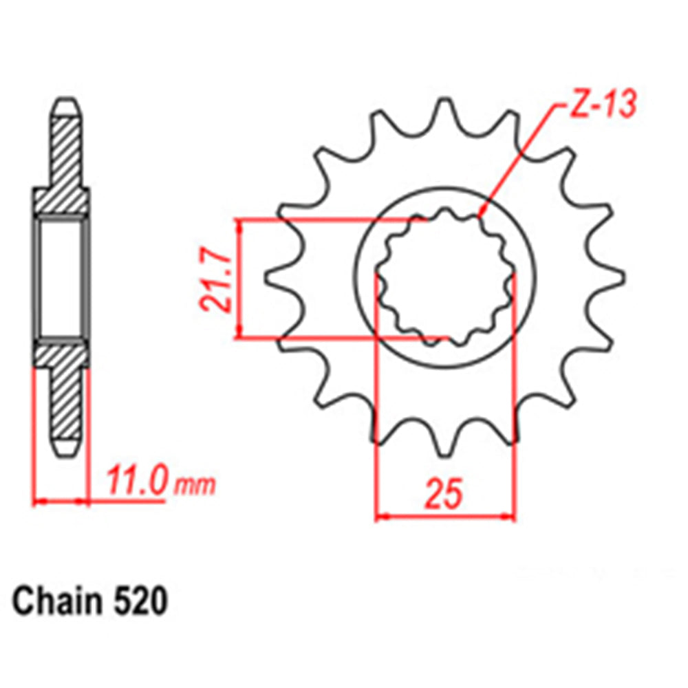 FRONT SPROCKET - STEEL  15T 520P - 31-YC3-15