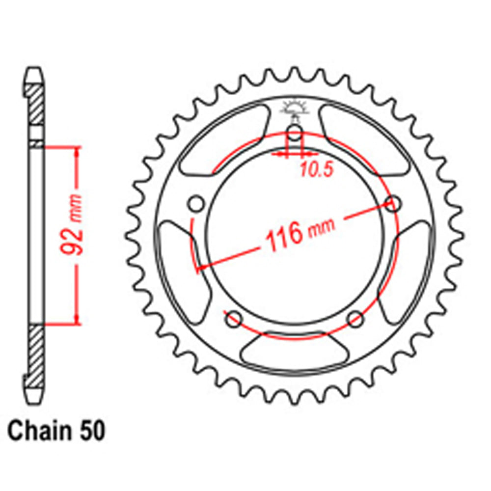 REAR SPROCKET - STEEL 41T 530P - 32-023-41