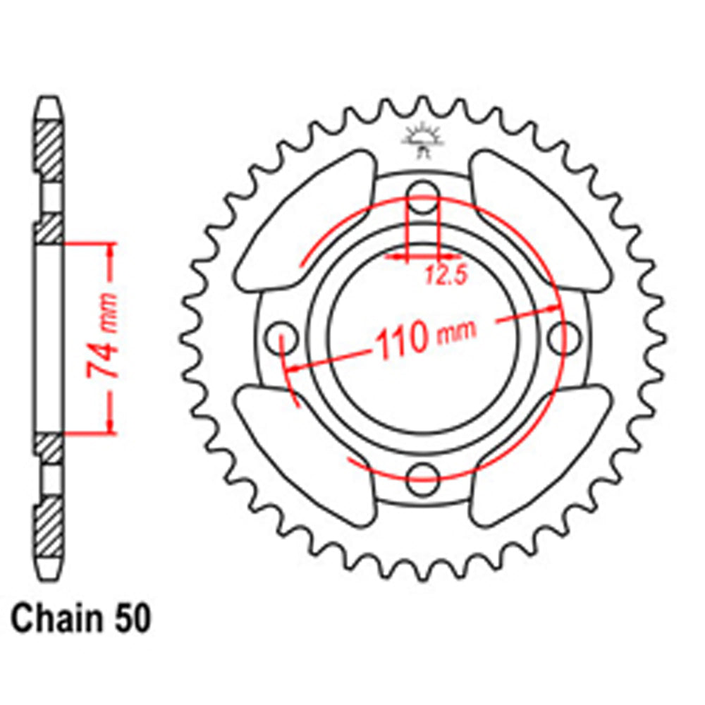 REAR SPROCKET - STEEL 39T 530P - 32-1J3-39