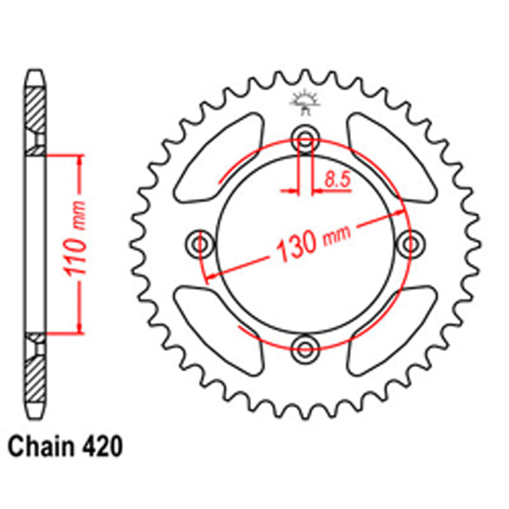 REAR SPROCKET - STEEL 47T 420P - 32-G4C-47