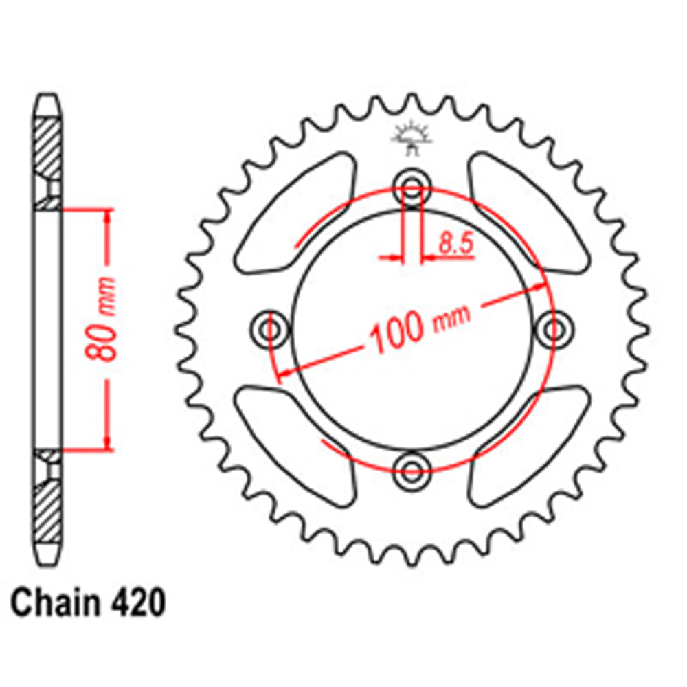 REAR SPROCKET - STEEL 36T 420P - 32-GC4-36