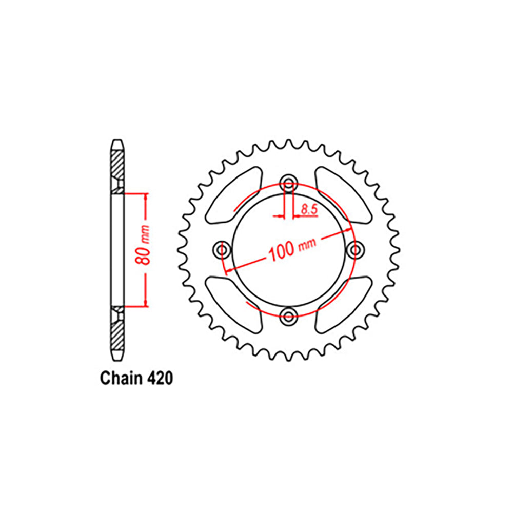 REAR SPROCKET - STEEL 38T 420P