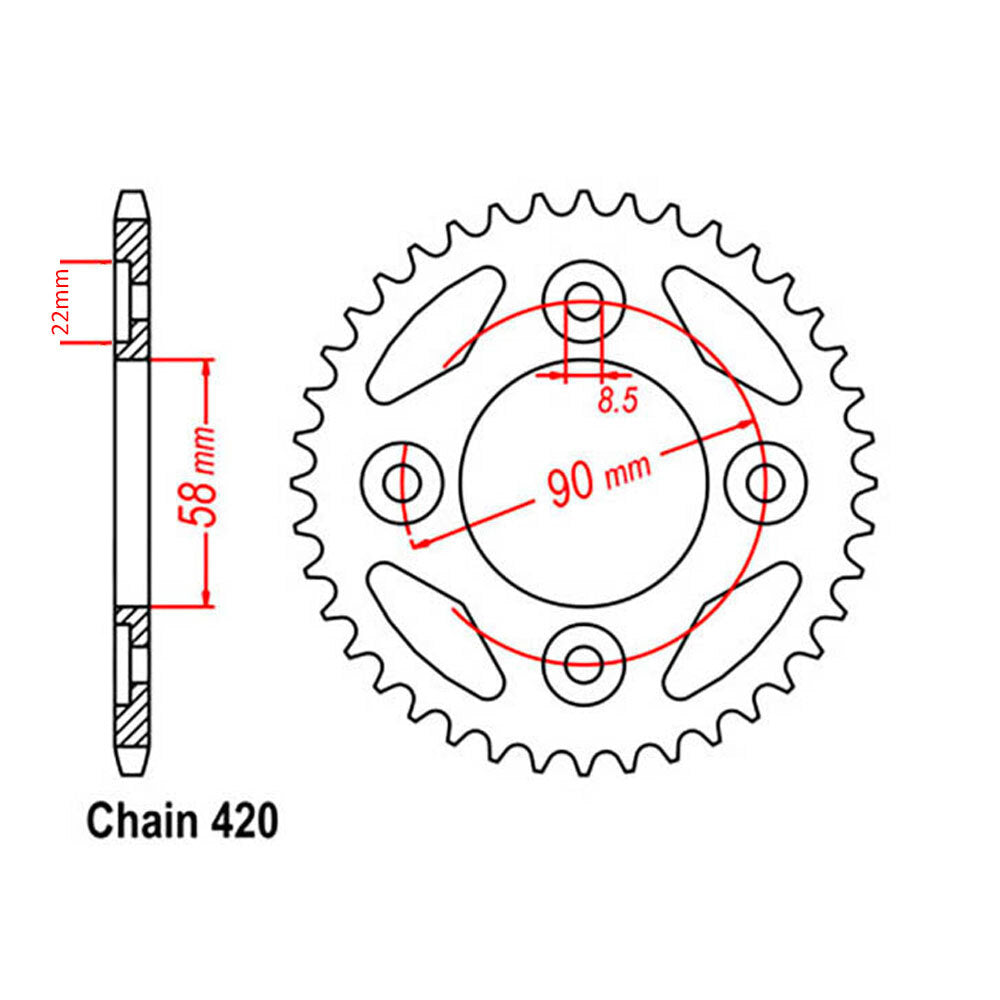 REAR SPROCKET - STEEL 37T 420P - 32-KWW-37