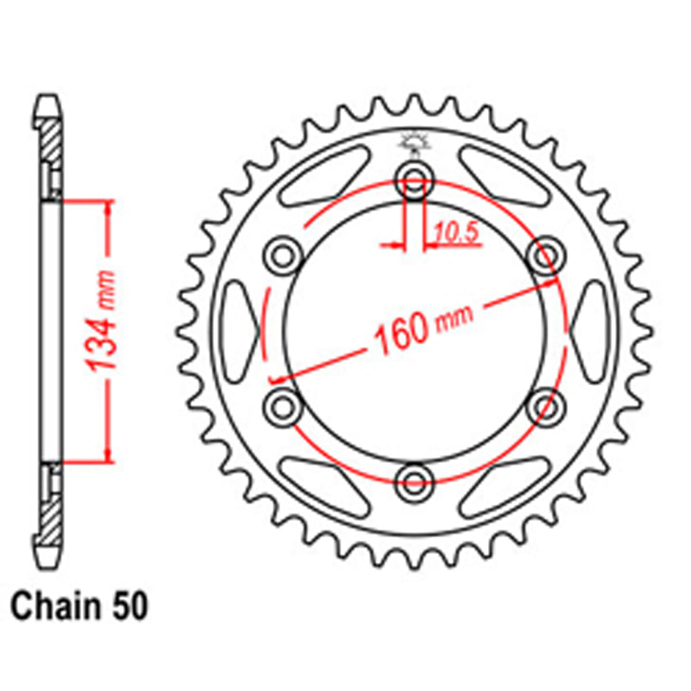 REAR SPROCKET - STEEL 40T 530P - 32-MCJ-40