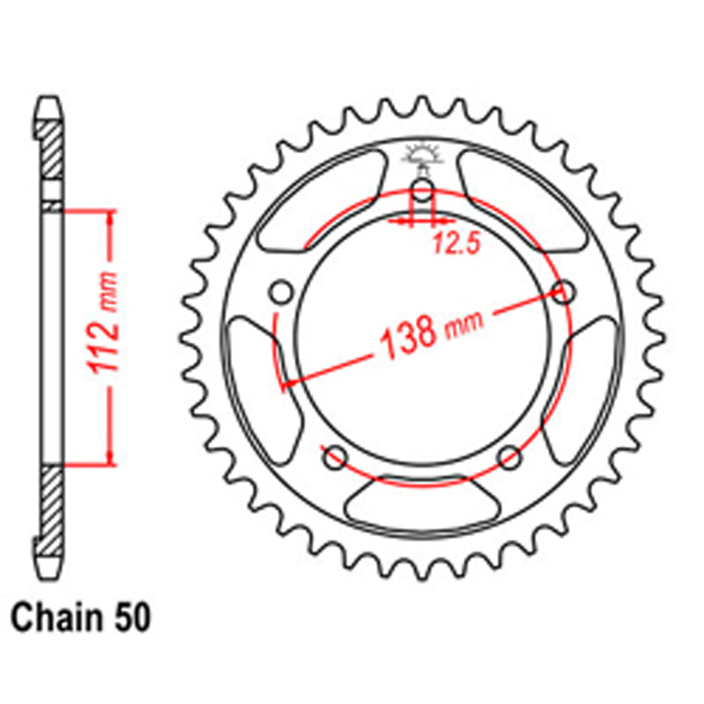 REAR SPROCKET - STEEL 39T 530P - 32-MV9-39