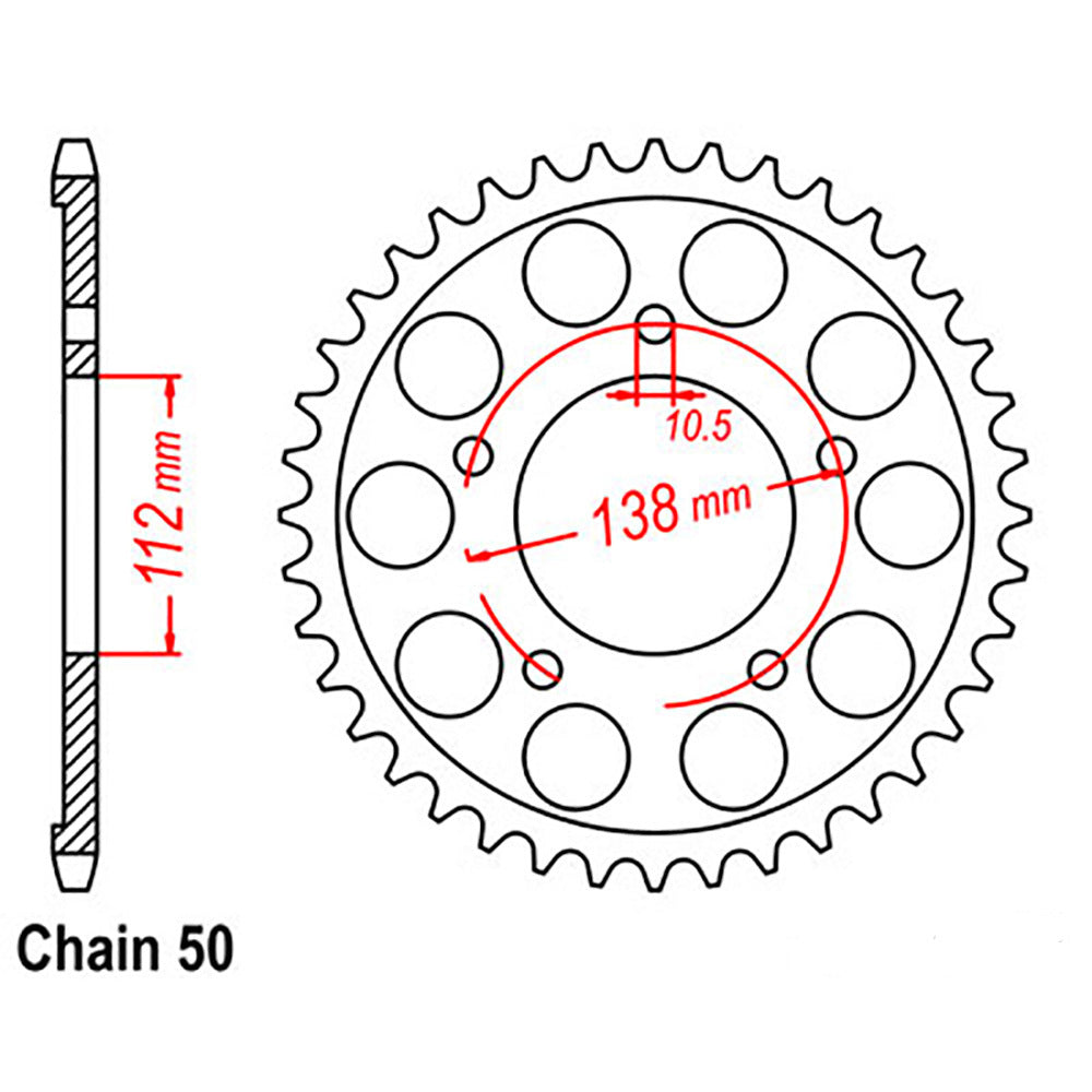 REAR SPROCKET - STEEL 48T 530P - 32-YC2-48