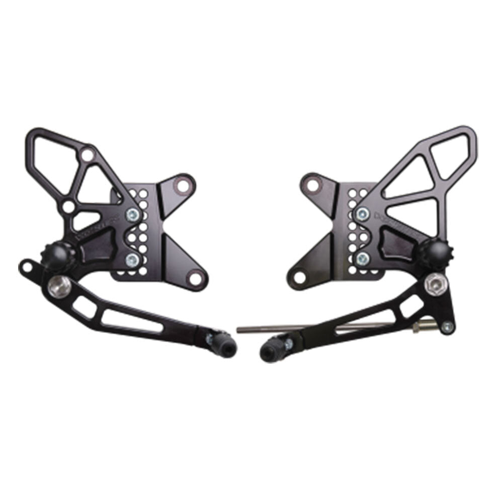 VORTEX - REARSETS : BLACK KAWASAKI ZX-6R 13-19