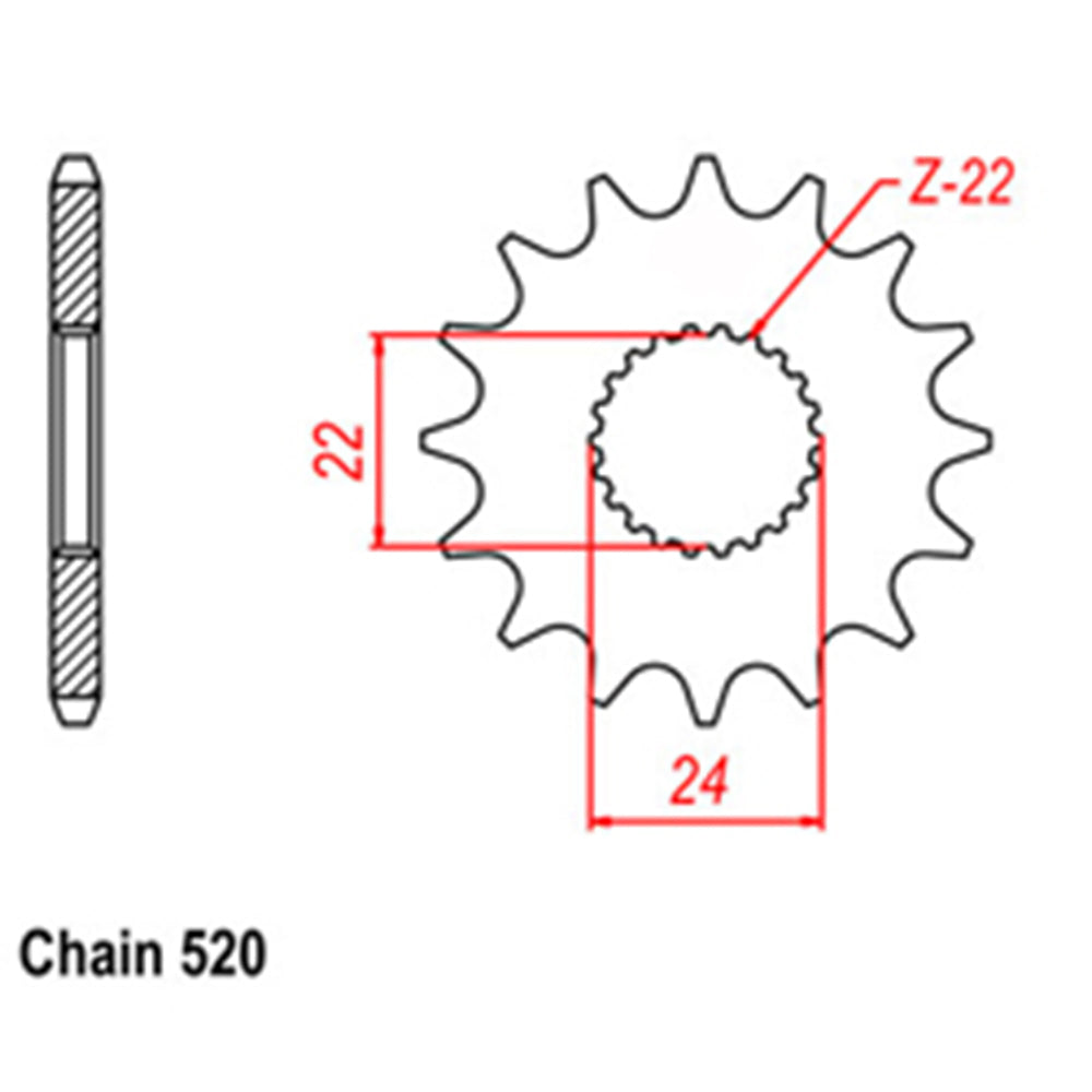 FRONT SPROCKET - STEEL 16T 520P - 41-A01-16