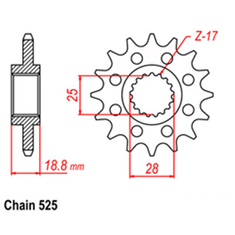 FRONT SPROCKET - STEEL 15T 525P  - 41-A03-15