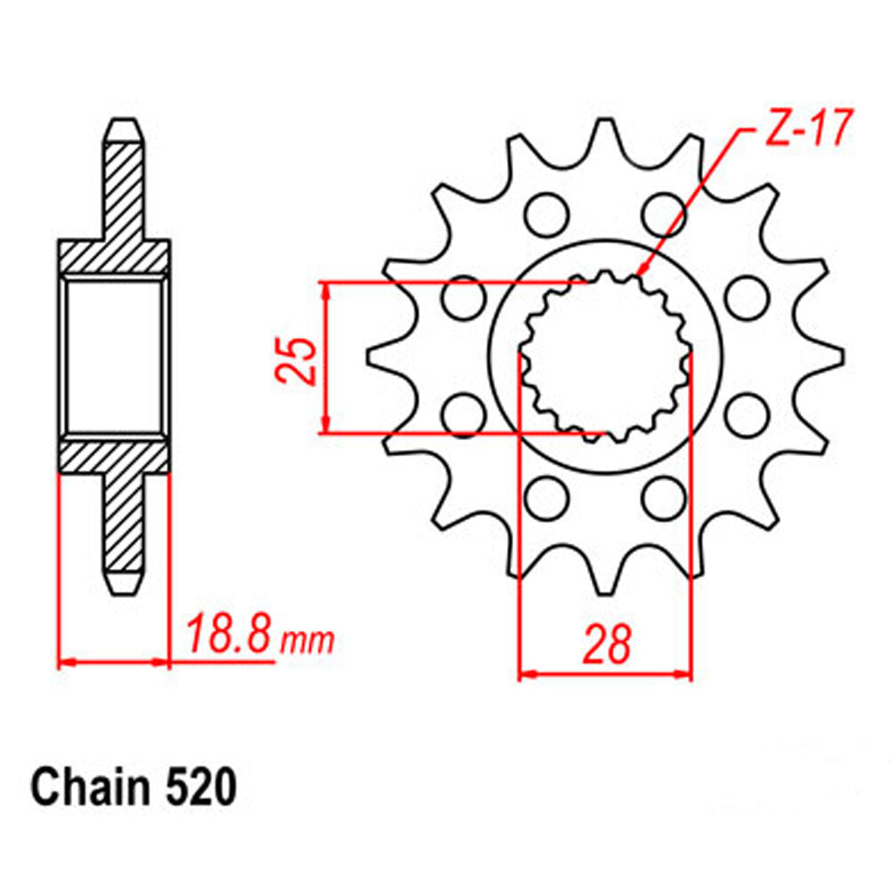 FRONT SPROCKET - STEEL 15T 520P - 41-A06-15