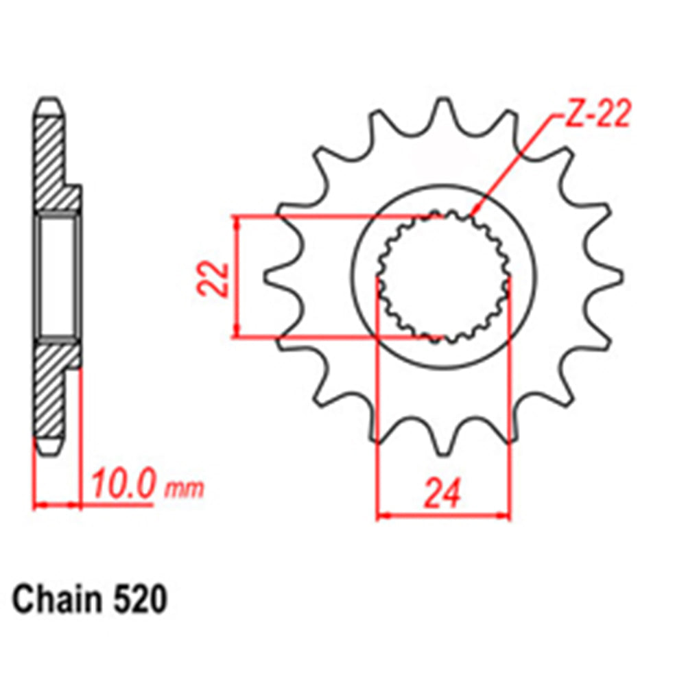 FRONT SPROCKET - STEEL 13T 520P  - 41-B01-13