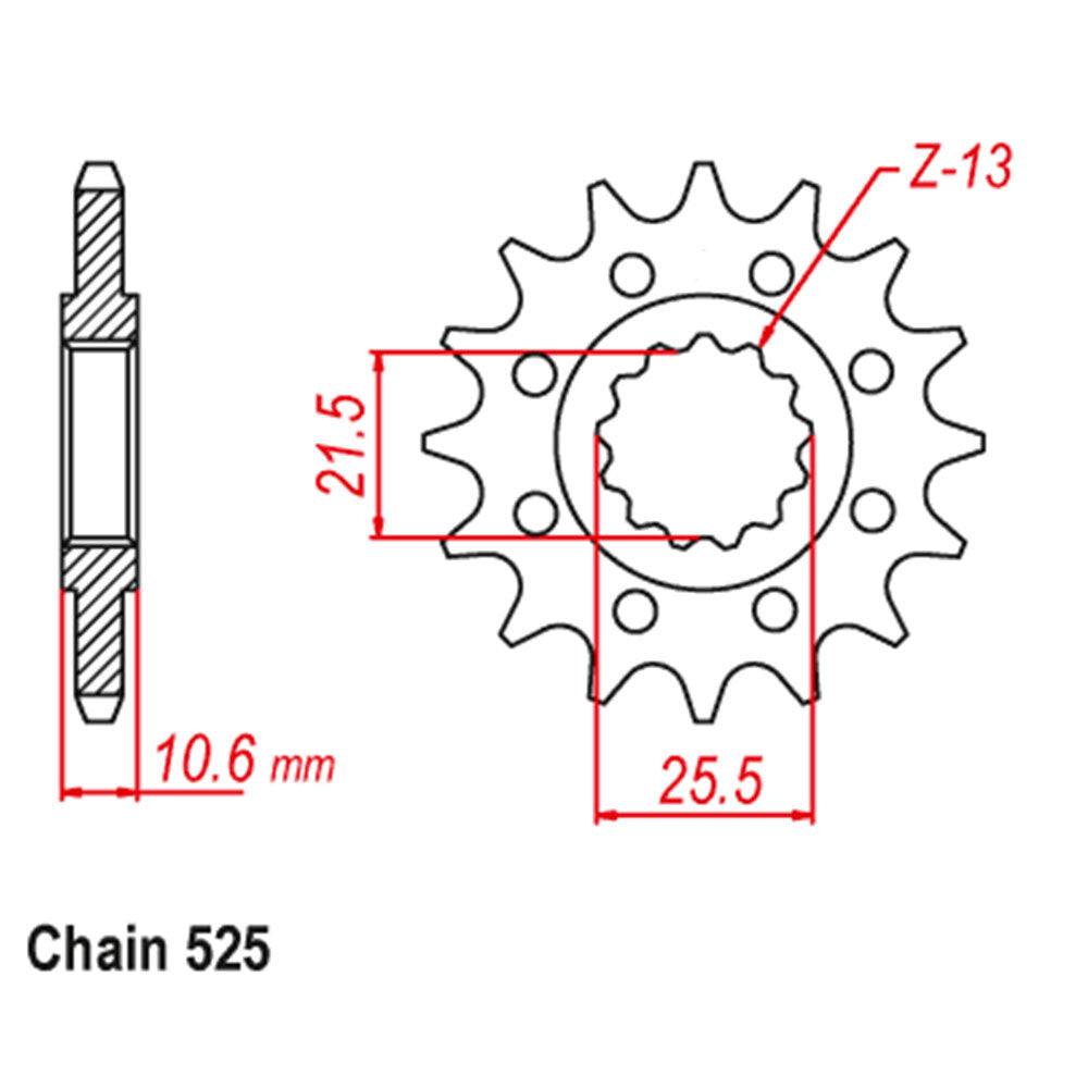 FRONT SPROCKET - STEEL 14T 525P - 41-BE1-14