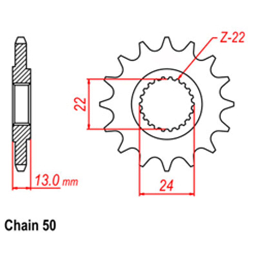 FRONT SPROCKET - STEEL 16T 530P - 41-BR1-16