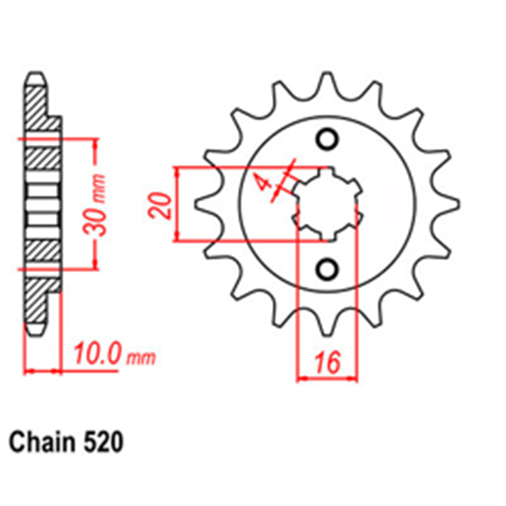 FRONT SPROCKET - STEEL 14T 520P - 41-C01-14