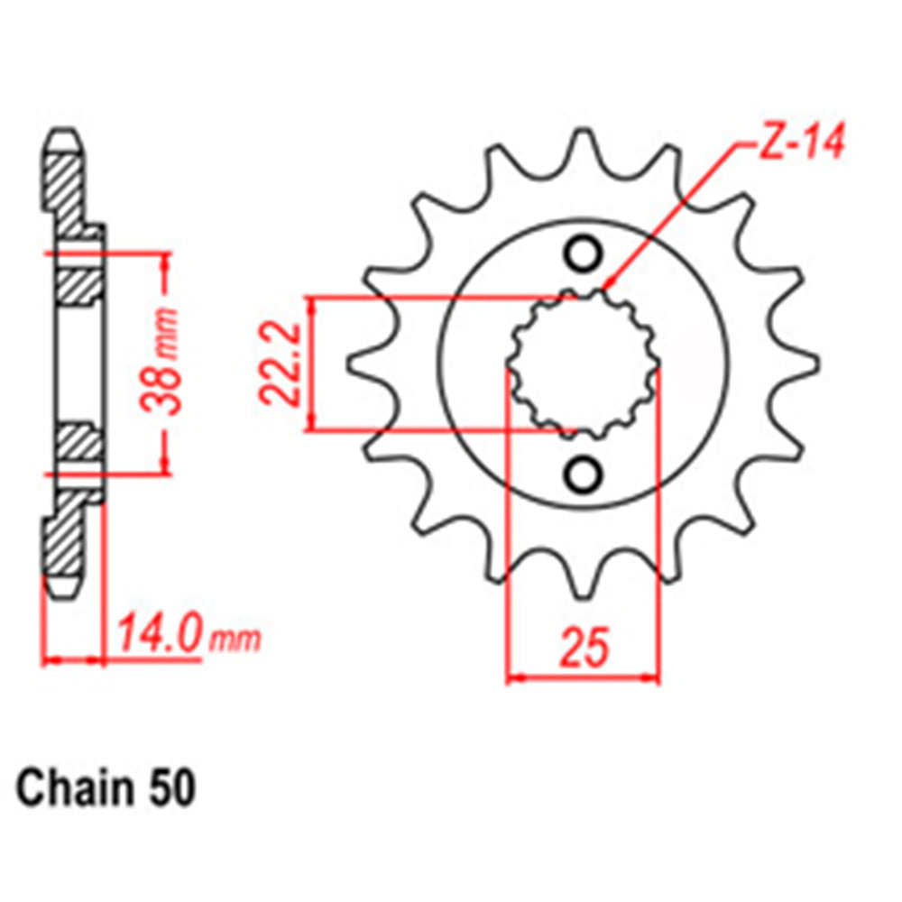 FRONT SPROCKET - STEEL 15T 530P - 41-C02-15